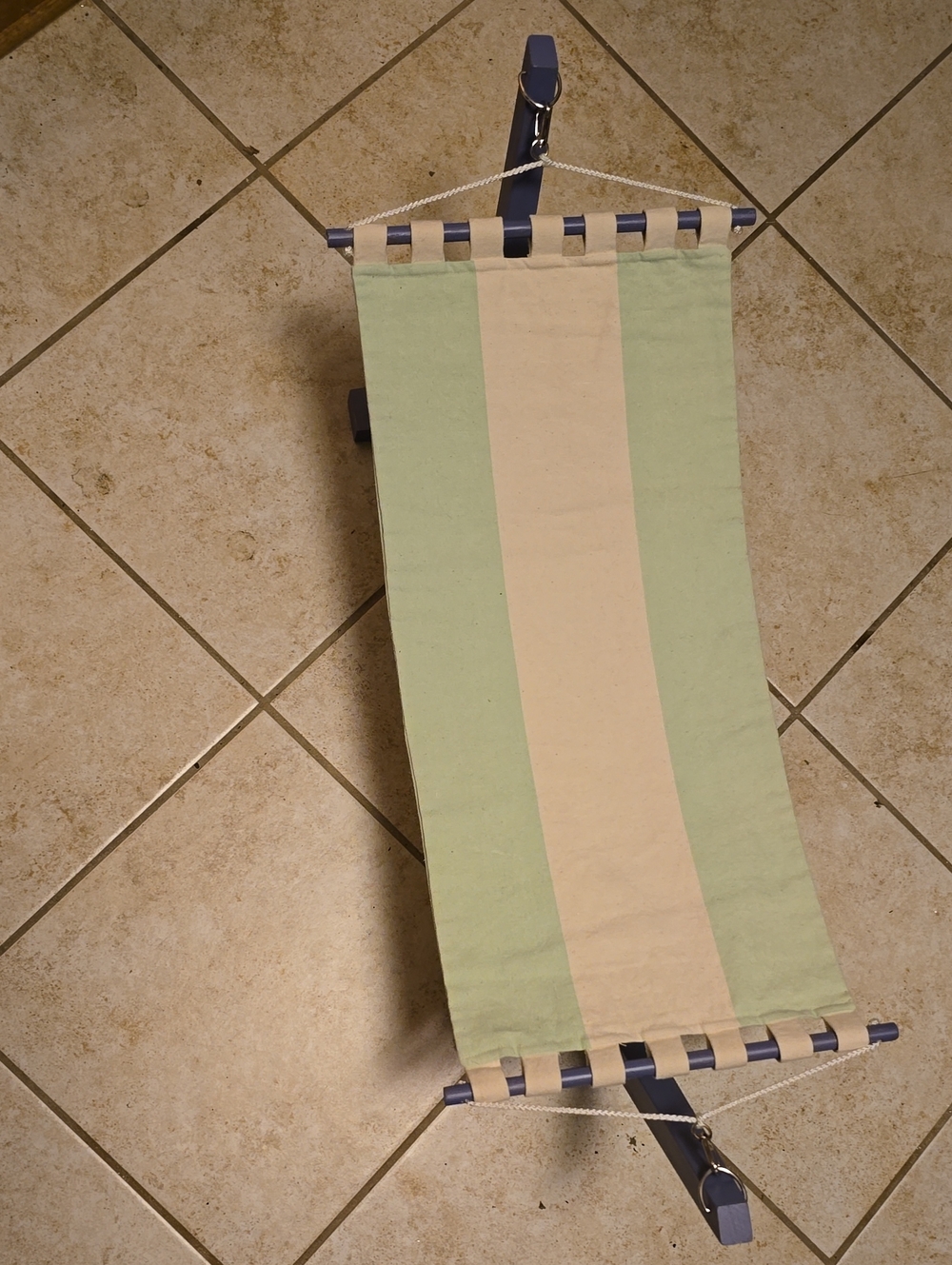 Striped Green and Cream Fabric Hammock Chair - Home Accents